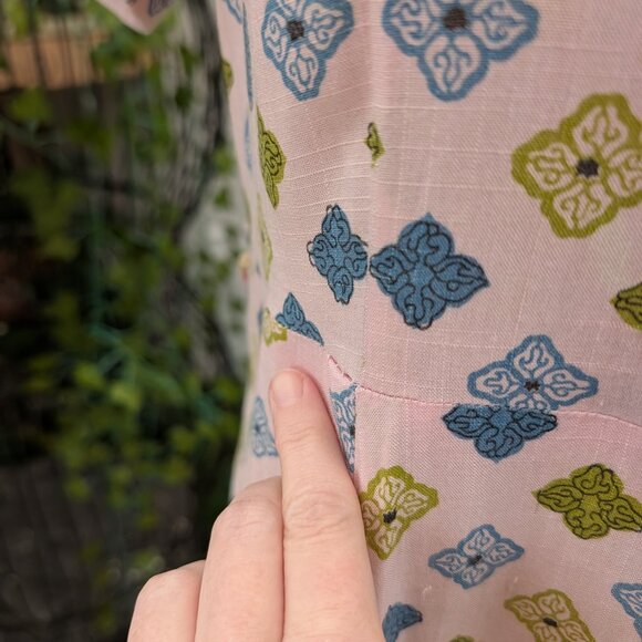 Vintage 1940's Pink Print Day Dress, handmade, AS IS - Picture 12 of 16